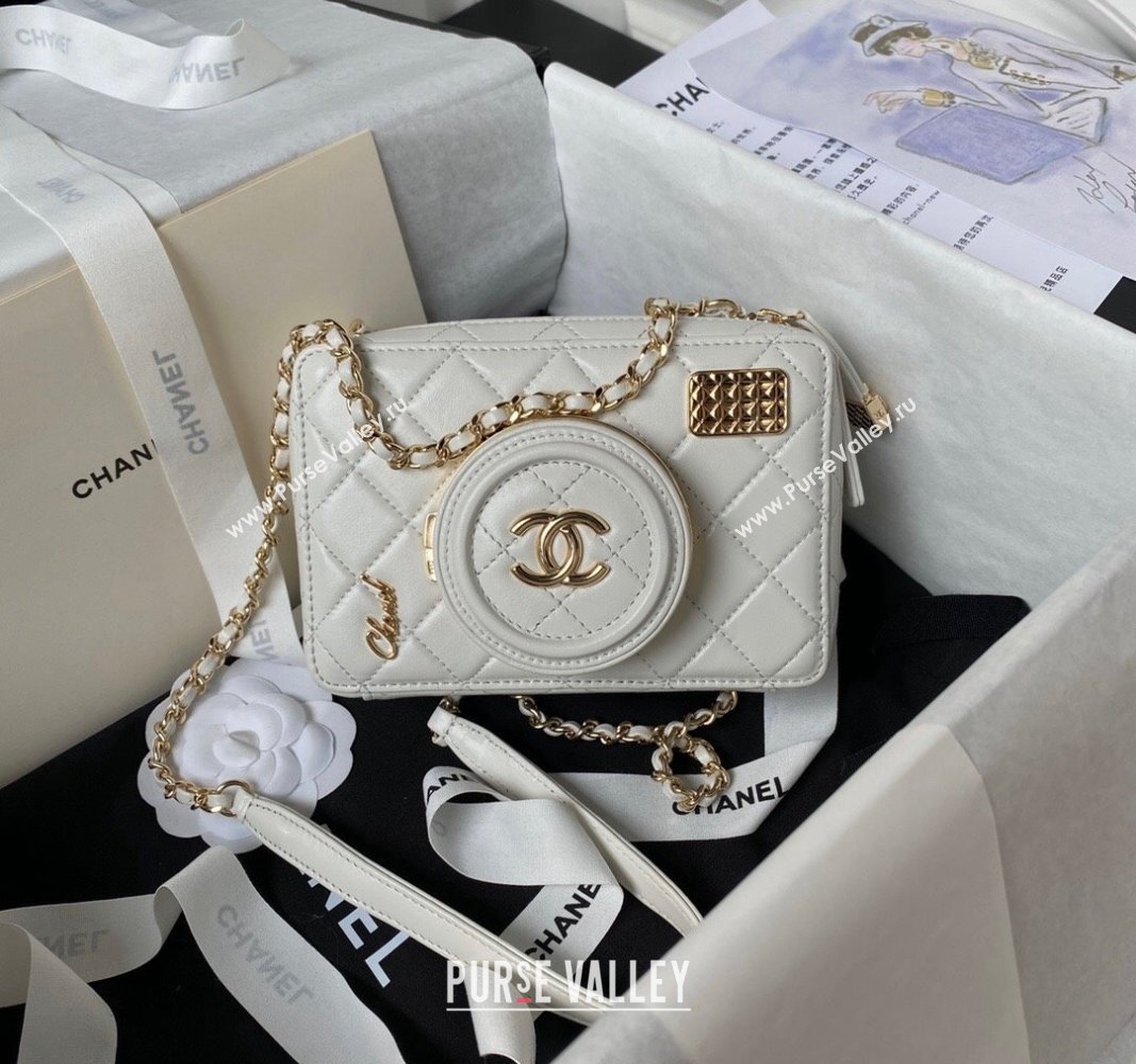 Chanel Lambskin Camera Bag AS4817 White 2024 (yezi-240411034)