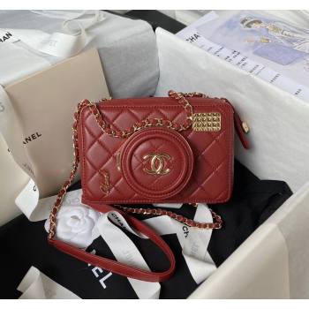 Chanel Lambskin Camera Bag AS4817 Red 2024 (yezi-240411035)