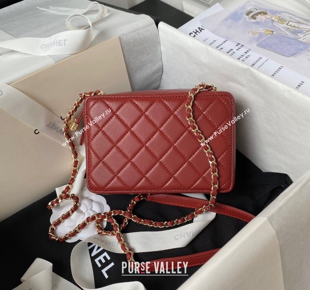 Chanel Lambskin Camera Bag AS4817 Red 2024 (yezi-240411035)