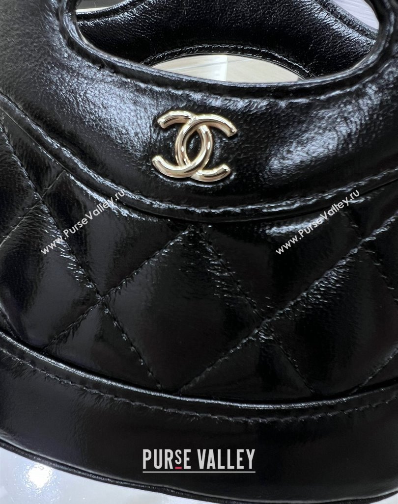 Chanel Shiny Lambskin Clutch with Chain AP3924 Black 2024 (yezi-240411037)