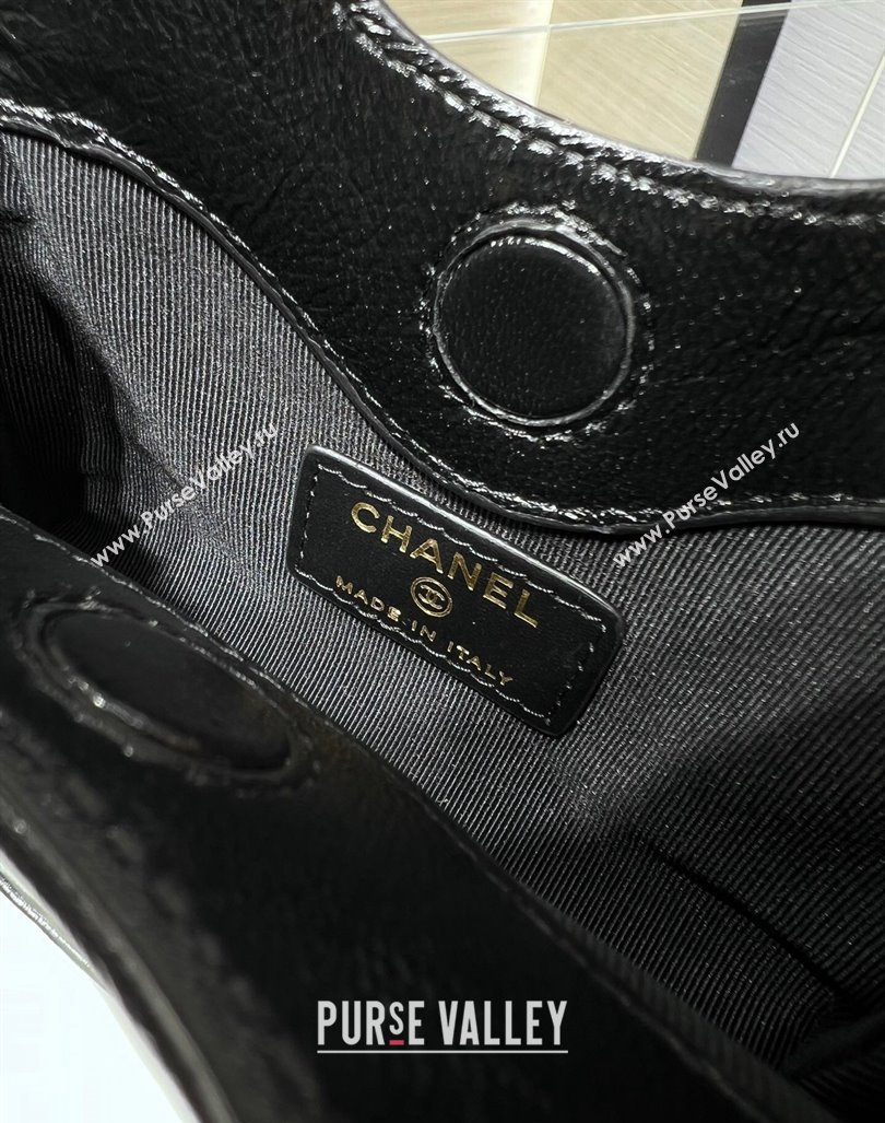 Chanel Shiny Lambskin Clutch with Chain AP3875 Black 2024 (yezi-240411038)
