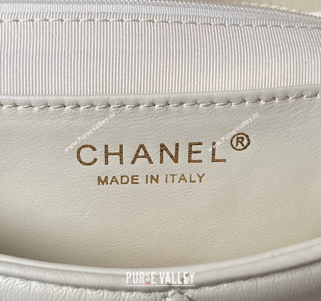 Chanel Quilted Lambskin Medium Hobo bag AS4754 White 2024 (yezi-240411039)