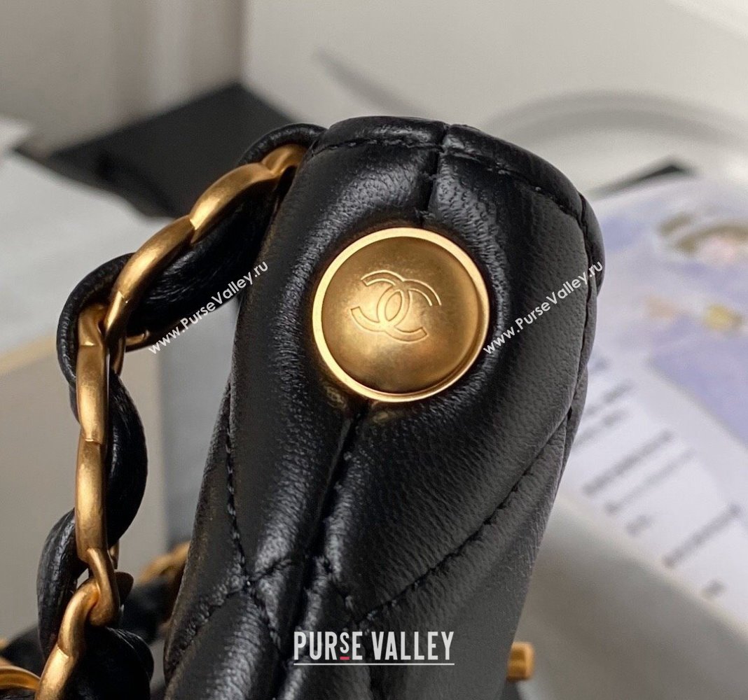 Chanel Quilted Lambskin Medium Hobo bag AS4754 Black 2024 (yezi-240411040)