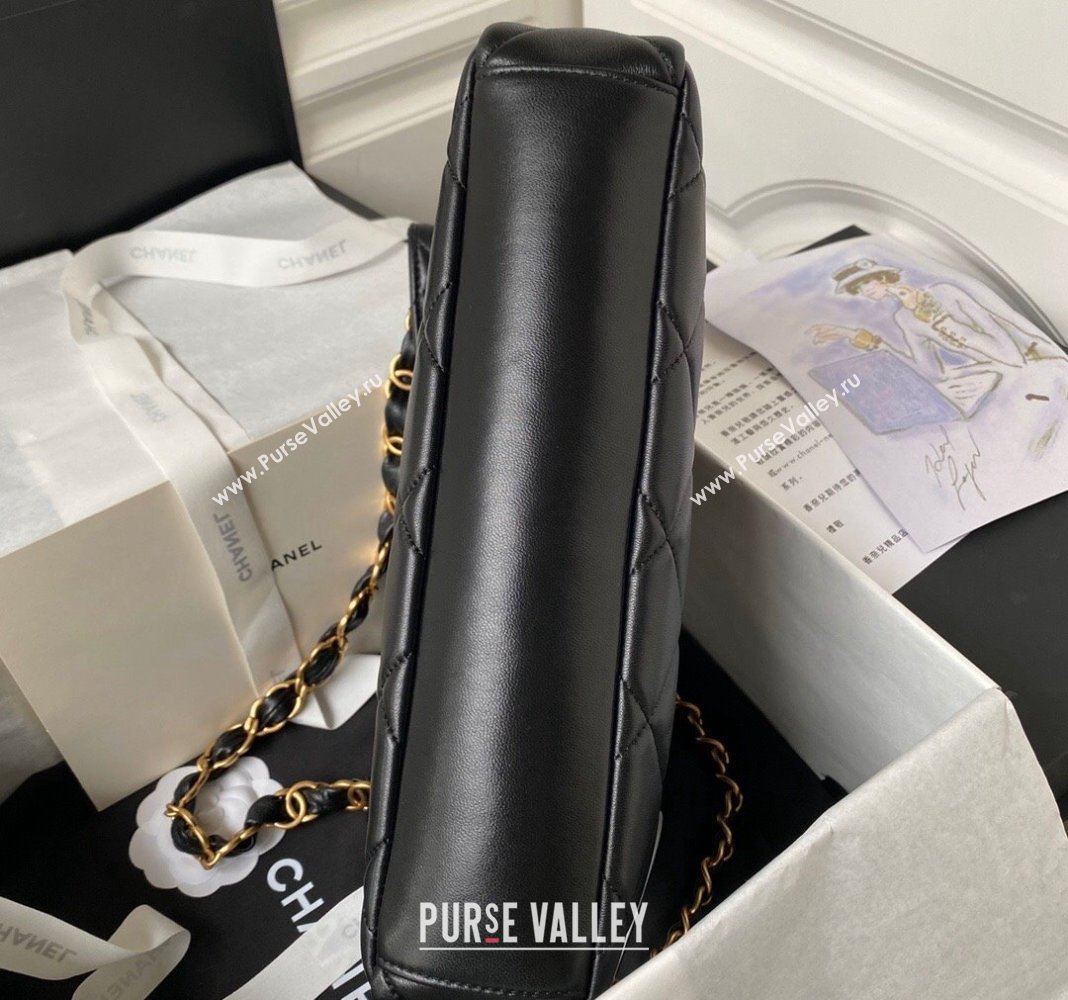 Chanel Quilted Lambskin Medium Hobo bag AS4754 Black 2024 (yezi-240411040)