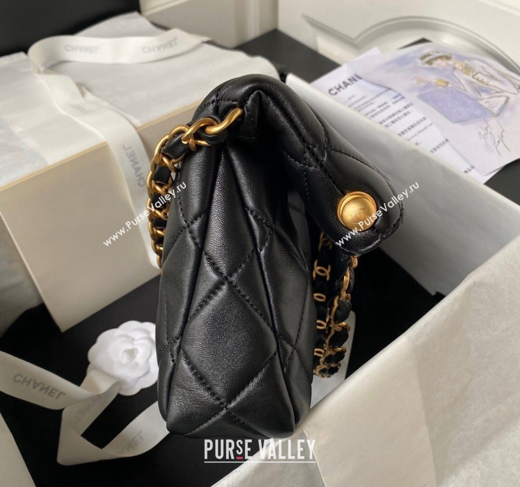 Chanel Quilted Lambskin Medium Hobo bag AS4754 Black 2024 (yezi-240411040)