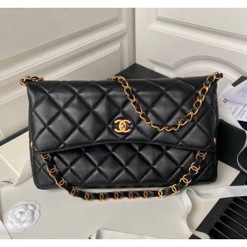 Chanel Quilted Lambskin Large Hobo bag AS4777 Black 2024 (yezi-240411041)
