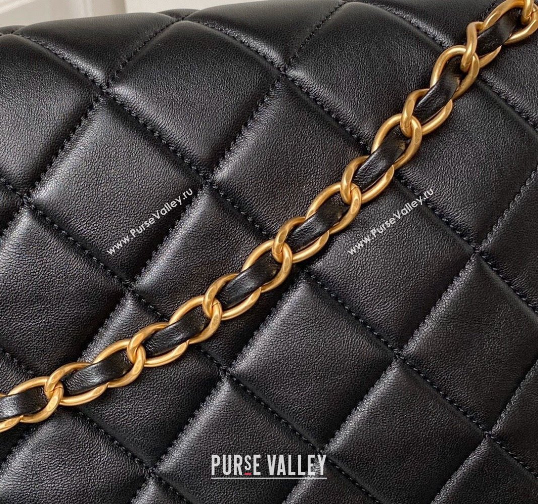 Chanel Quilted Lambskin Large Hobo bag AS4777 Black 2024 (yezi-240411041)