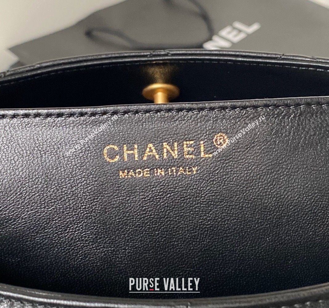 Chanel Quilted Lambskin Large Hobo bag AS4777 Black 2024 (yezi-240411041)