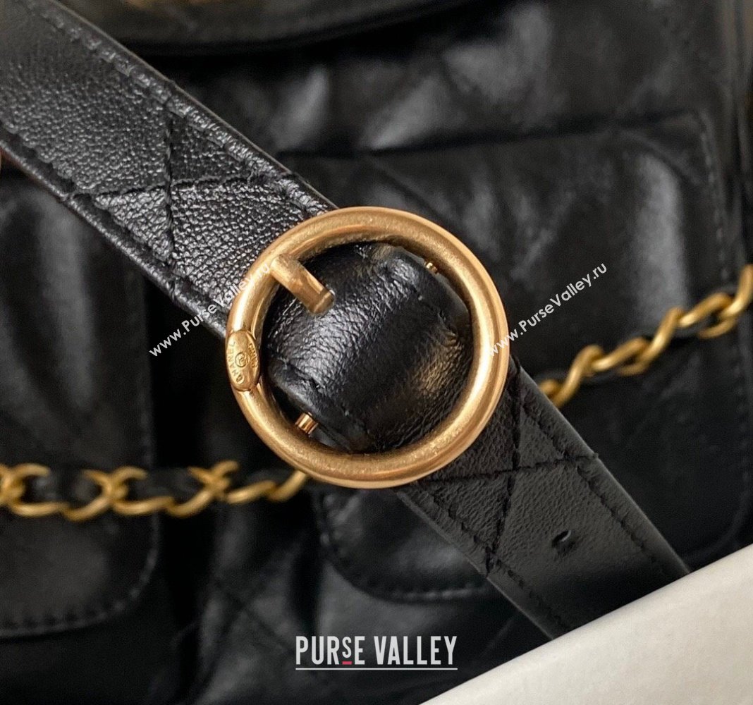 Chanel Shiny Crumpled Calfskin Small Messenger bag AS4743 Black 2024 (yezi-240411048)