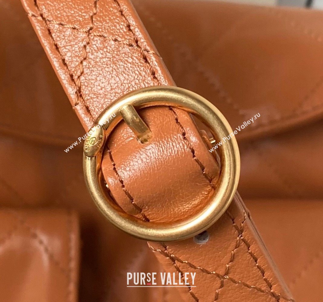 Chanel Shiny Crumpled Calfskin Small Messenger bag AS4743 Brown 2024 (yezi-240411049)