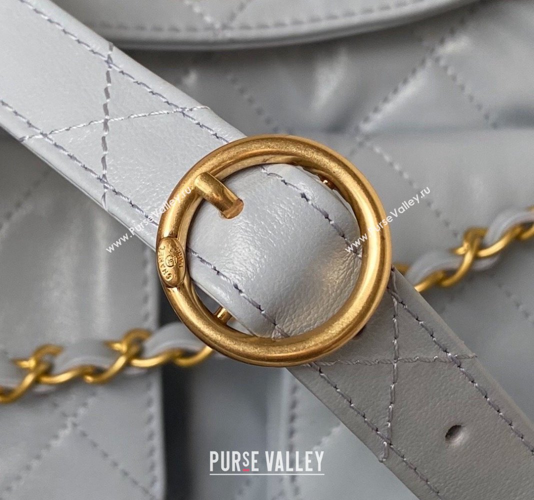 Chanel Shiny Crumpled Calfskin Small Messenger bag AS4743 Grey 2024 (yezi-240411050)