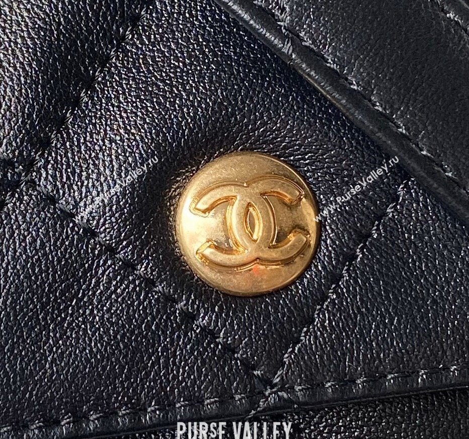 Chanel Shiny Crumpled Calfskin Medium Messenger bag AS4668 Black 2024 (yezi-240411052)