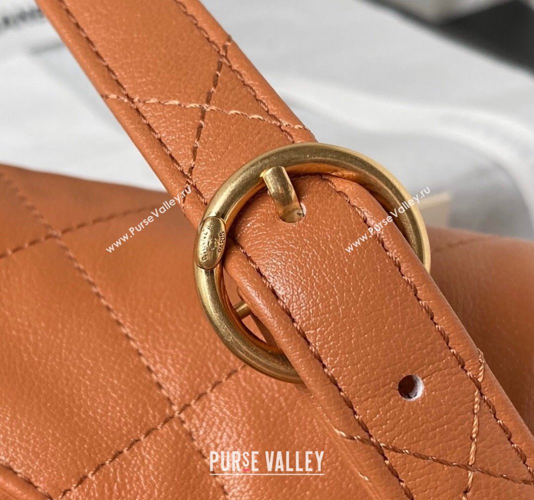 Chanel Shiny Crumpled Calfskin Medium Messenger bag AS4668 Brown 2024 (yezi-240411053)