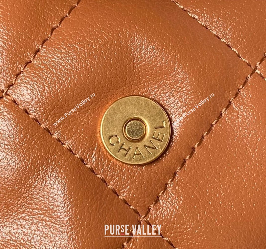 Chanel Shiny Crumpled Calfskin Medium Messenger bag AS4668 Brown 2024 (yezi-240411053)