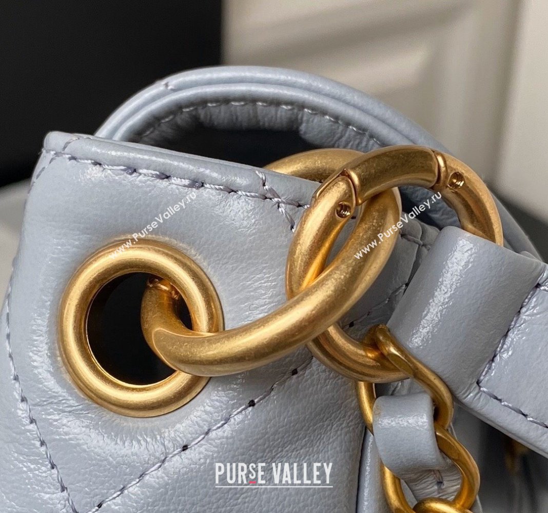 Chanel Shiny Crumpled Calfskin Medium Messenger bag AS4668 Grey 2024 (yezi-240411054)