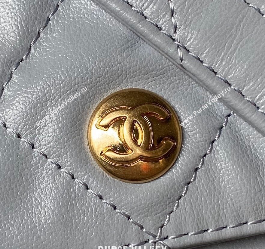 Chanel Shiny Crumpled Calfskin Medium Messenger bag AS4668 Grey 2024 (yezi-240411054)