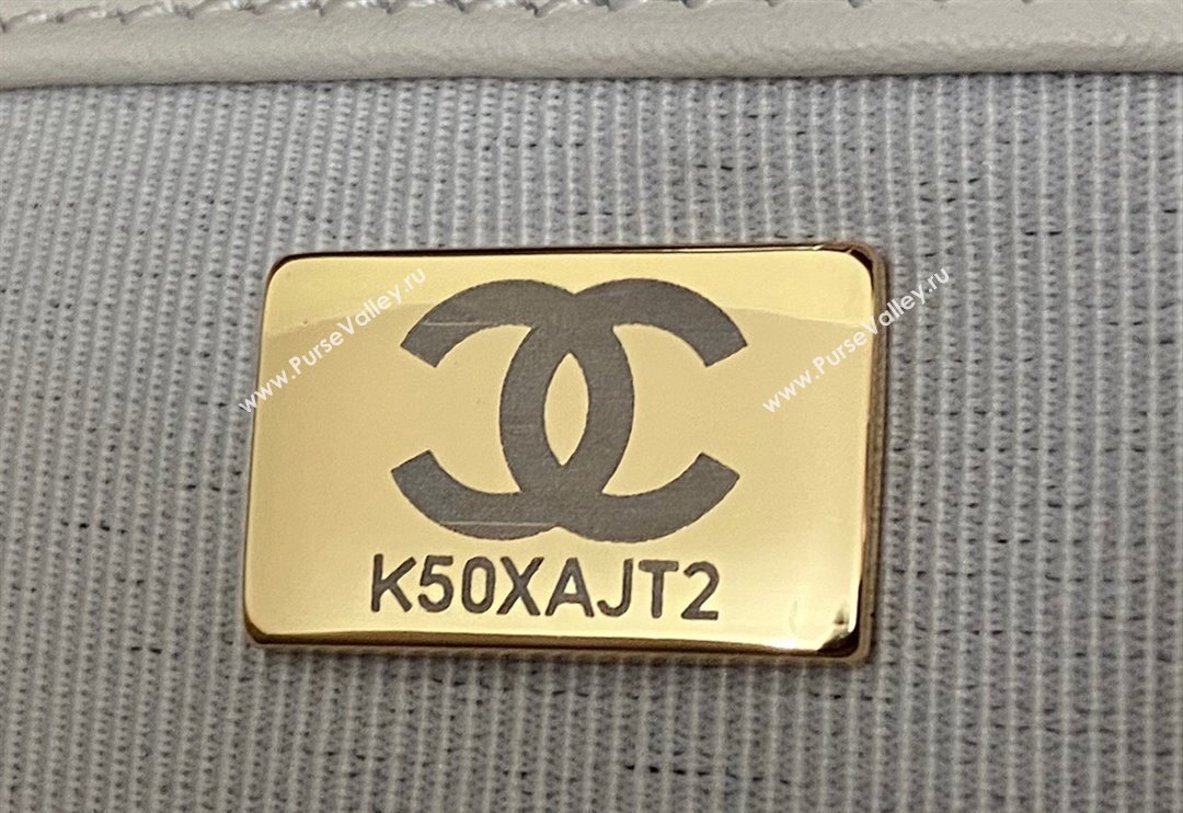 Chanel Shiny Crumpled Calfskin Medium Messenger bag AS4668 White 2024 (yezi-240411055)