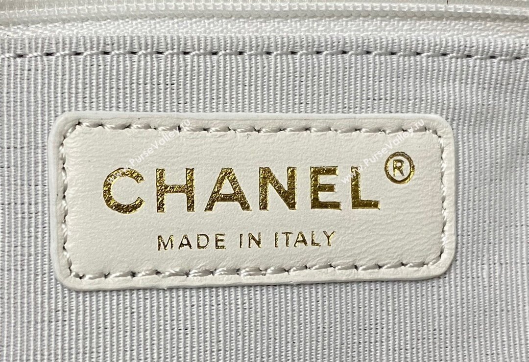 Chanel Shiny Crumpled Calfskin Small Messenger bag AS4743 White 2024 (yezi-240411051)