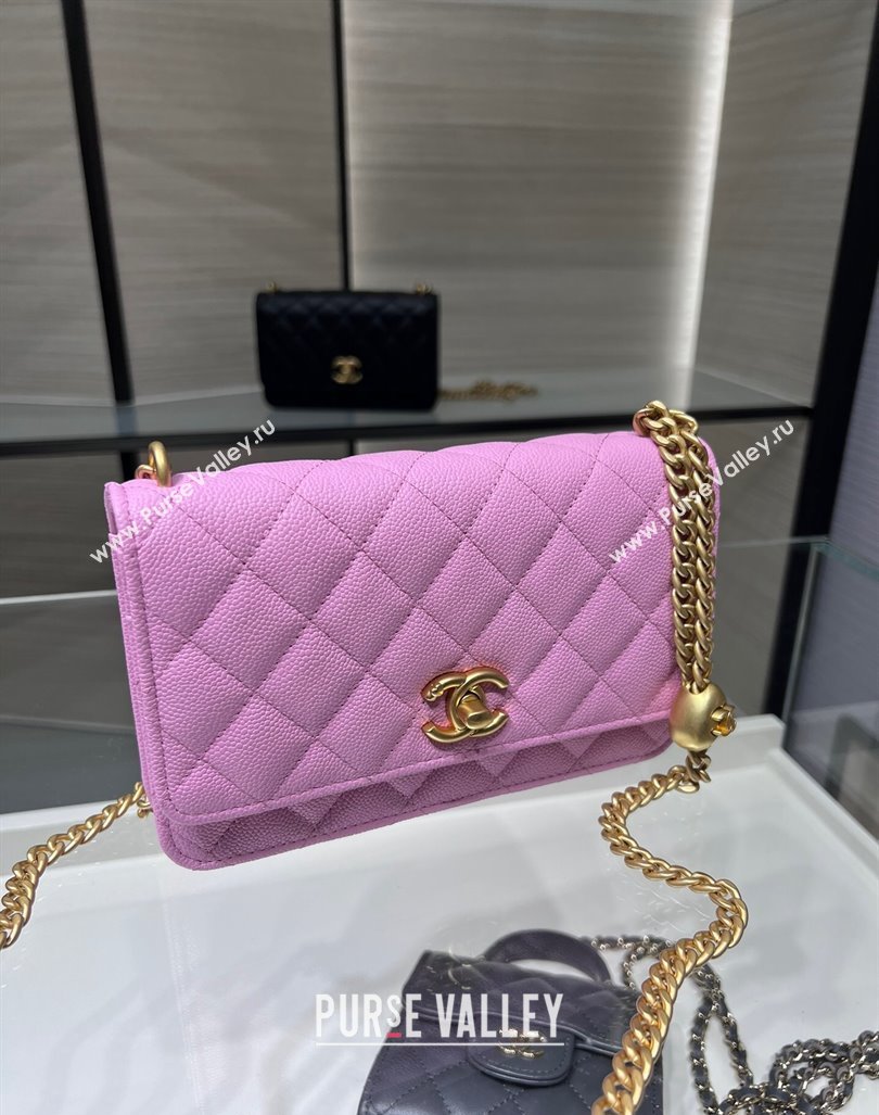 Chanel Grained Calfskin Clutch with Heart Chain AP3201 Pink 2024 (ssz-240411022)