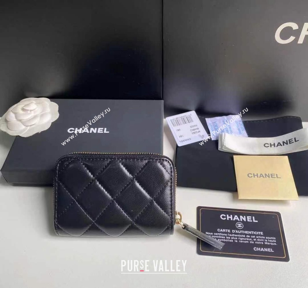 Chanel Heart Shiny Crumpled Lambskin Zipped Coin Purse Wallet AP3294 2024 (yezi-240411017)
