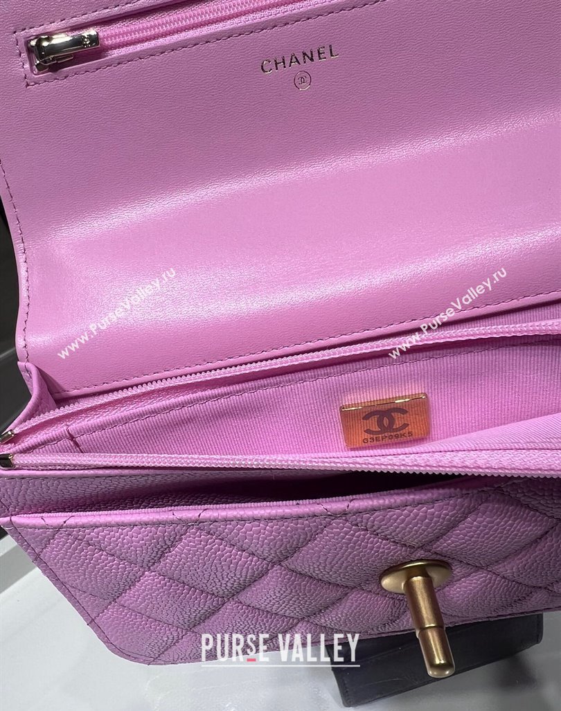 Chanel Grained Calfskin Clutch with Heart Chain AP3201 Pink 2024 (ssz-240411022)