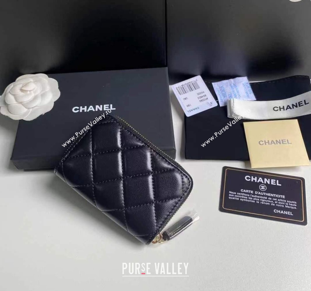 Chanel Heart Shiny Crumpled Lambskin Zipped Coin Purse Wallet AP3294 2024 (yezi-240411017)