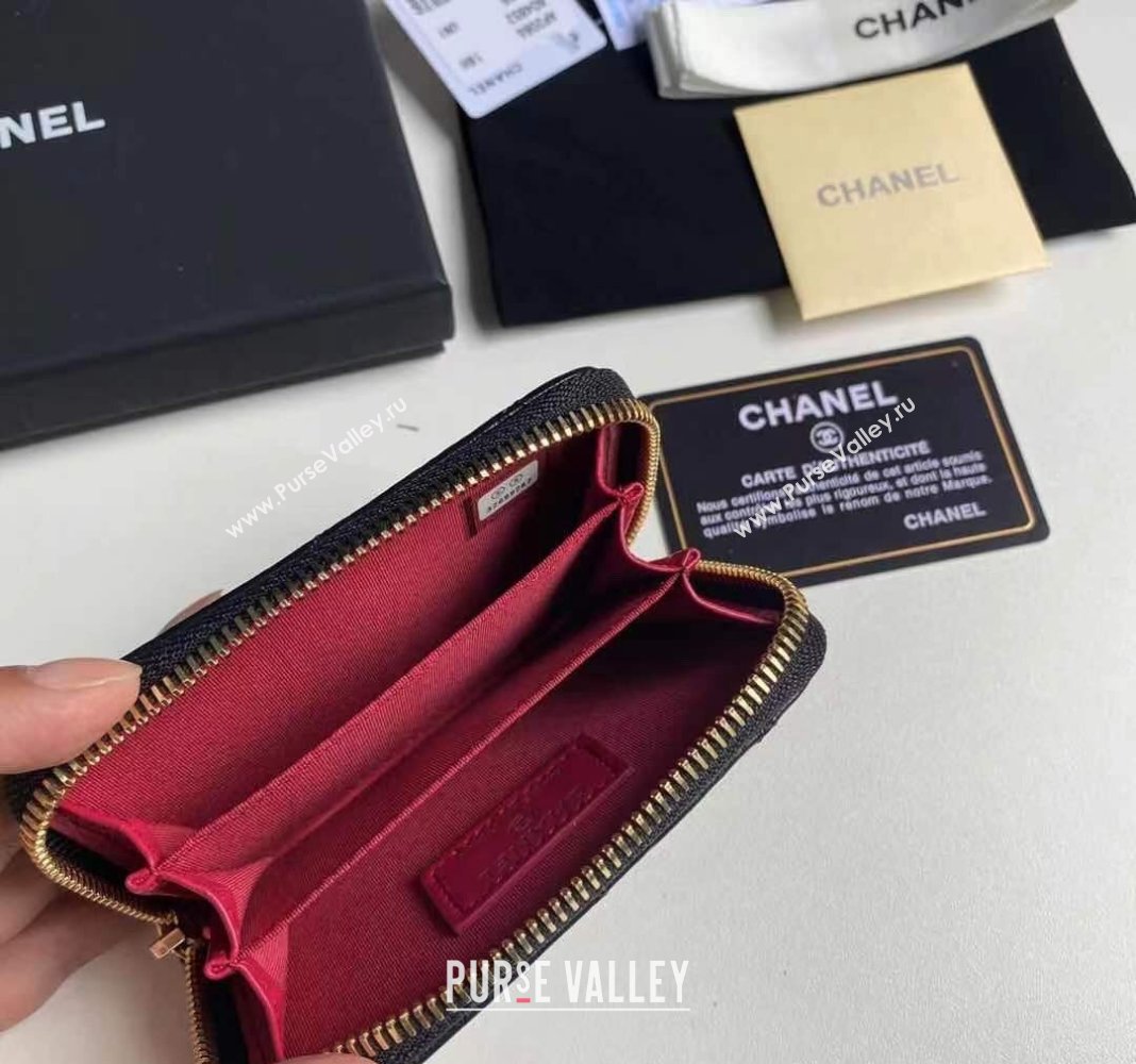 Chanel Heart Shiny Crumpled Lambskin Zipped Coin Purse Wallet AP3294 2024 (yezi-240411017)