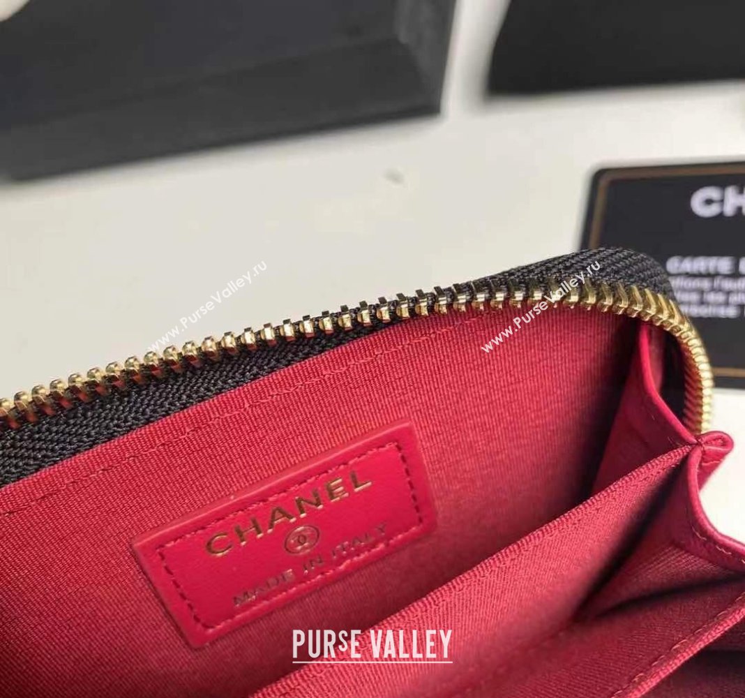 Chanel Heart Shiny Crumpled Lambskin Zipped Coin Purse Wallet AP3294 2024 (yezi-240411017)