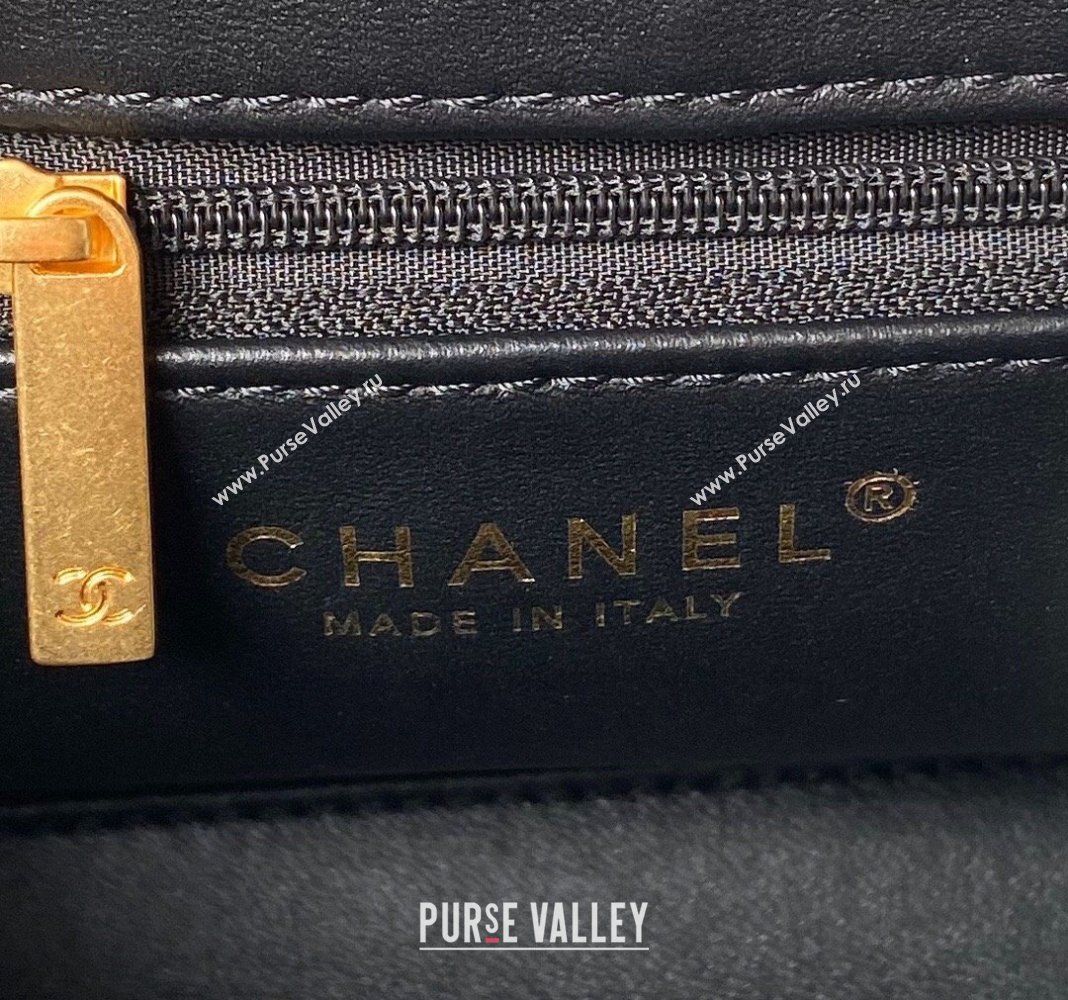 Chanel Sequin Embroidered Tweed Mini Shopping Bag AS4416 Black/White 2024 (yezi-240411019)