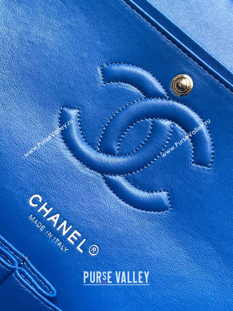 Chanel Classic Tweed Medium 11.12 Flap Bag A01112 Blue 2024 0411 (yezi-240411026)