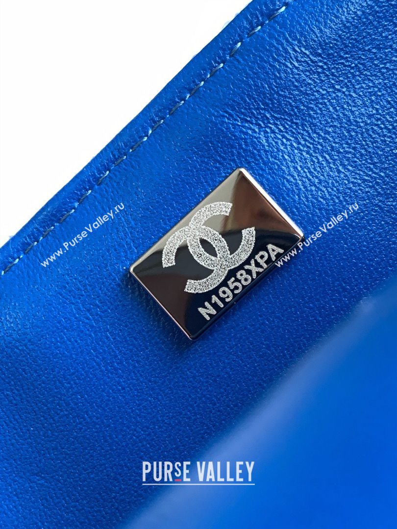 Chanel Classic Tweed Medium 11.12 Flap Bag A01112 Blue 2024 0411 (yezi-240411026)