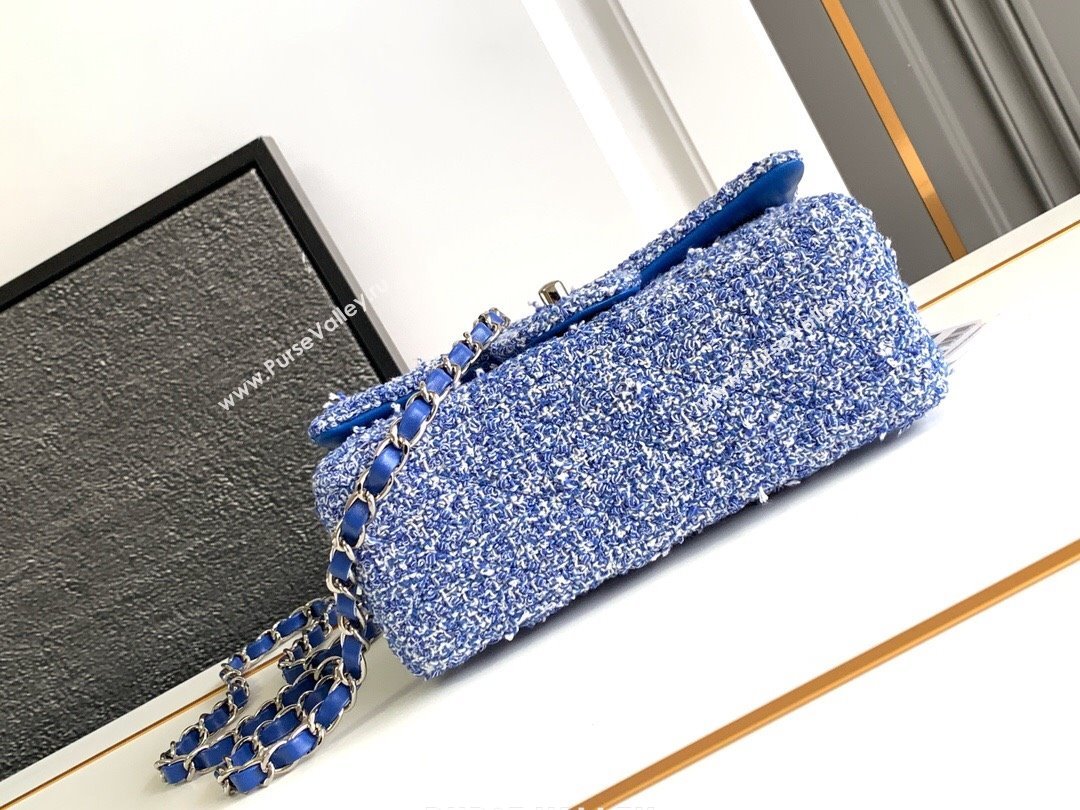 Chanel Classic Tweed Mini 11.12 Flap Bag A69900 Blue 2024 0411 (yezi-240411024)