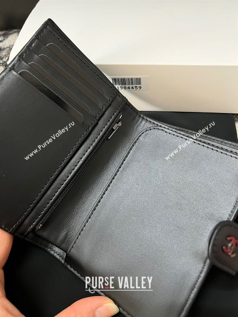 Chanel Quilted Lambskin Passport Cover Black 2024 A96066 (YEZI-240411061)