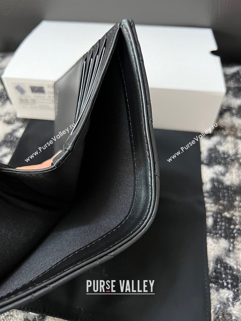 Chanel Quilted Lambskin Passport Cover Black 2024 A96066 (YEZI-240411061)