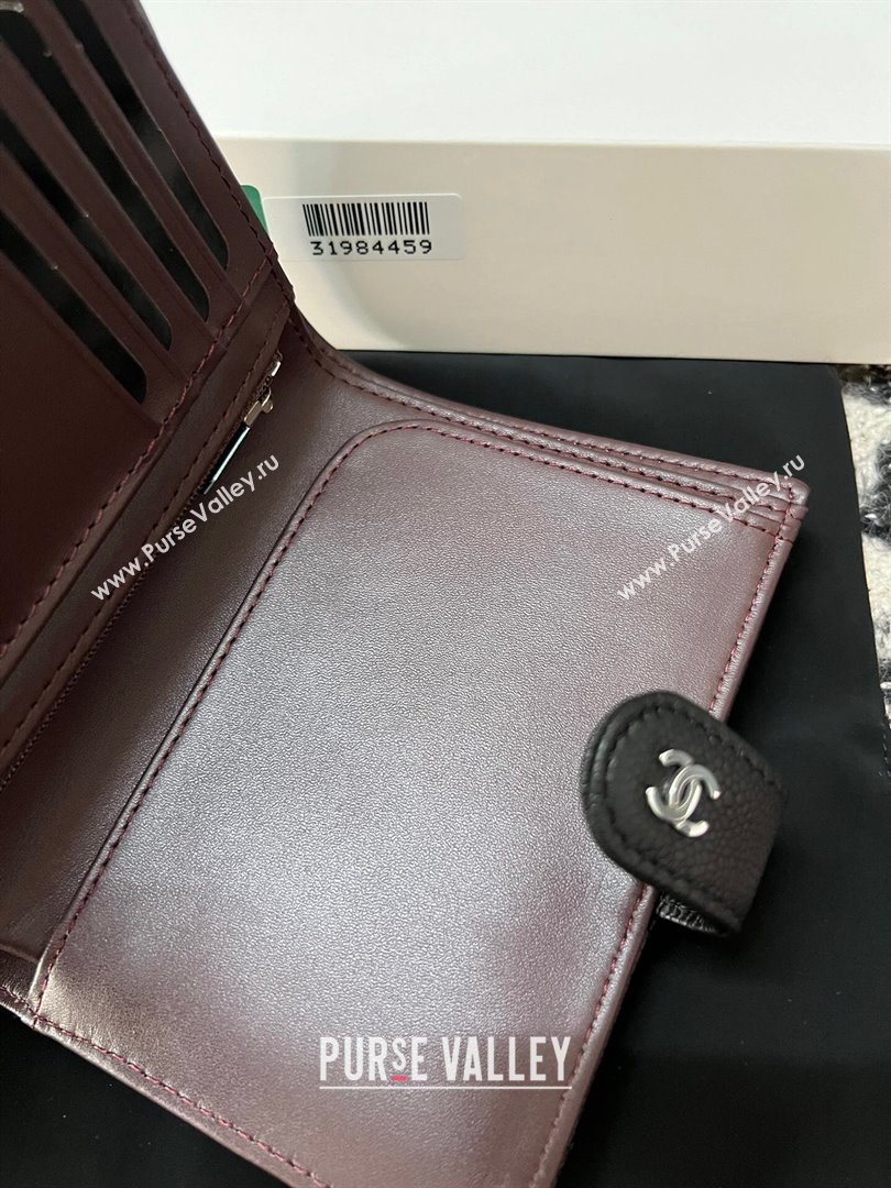 Chanel Quilted Grained Calfskin Passport Cover Black 2024 A96066 (YEZI-240411062)