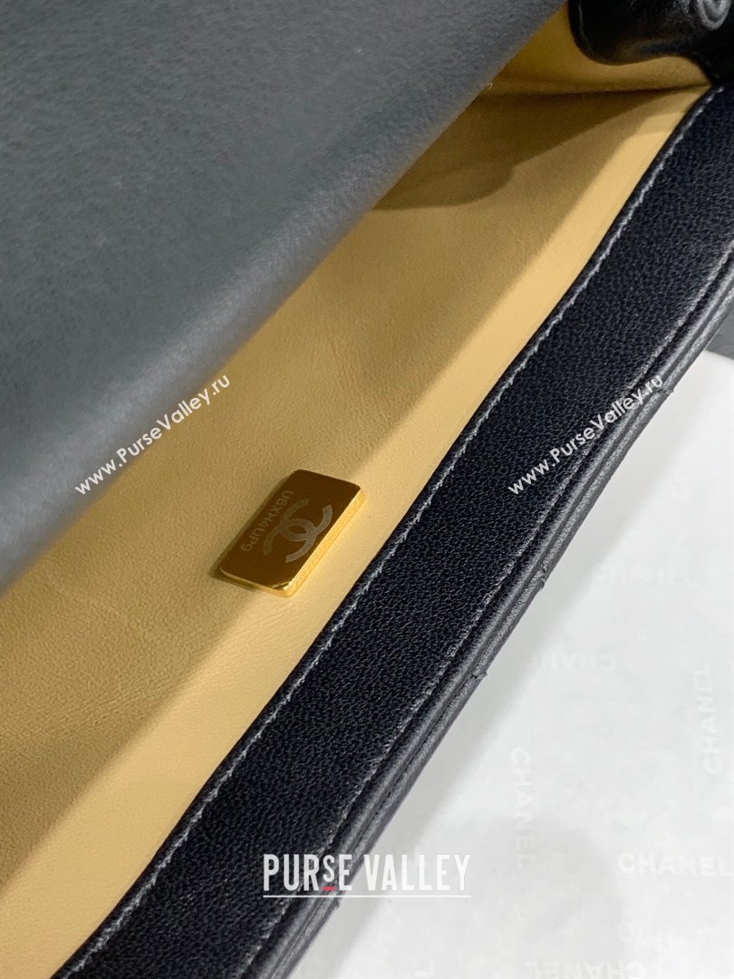 Chanel Lambskin Small Flap Bag with Pearls Chain AS4861 Black 2024 (yezi-240412003)