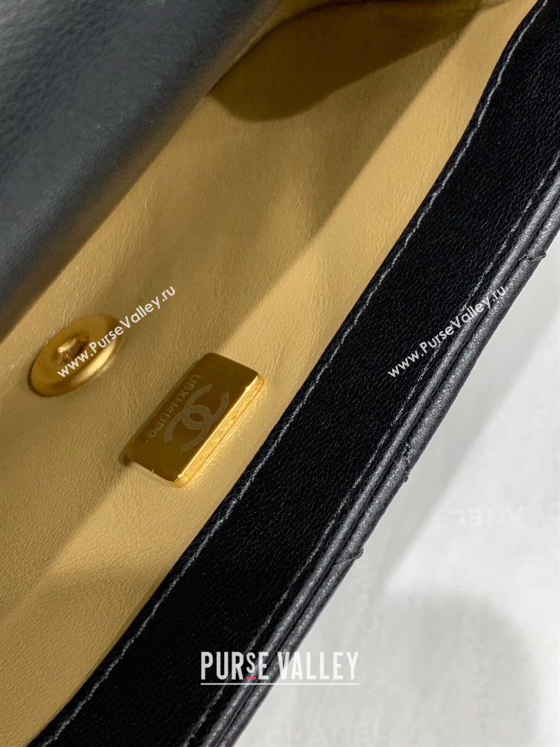 Chanel Lambskin Mini Flap Bag with Pearls Chain AS4868 Black 2024 (yezi-240412001)