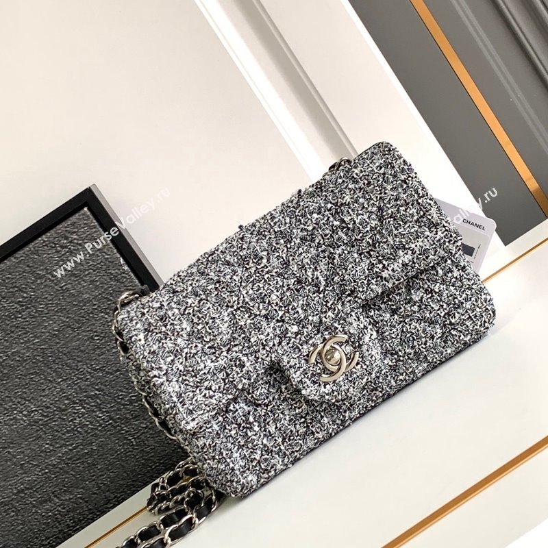Chanel Classic Tweed Mini 11.12 Flap Bag A69900 White/Black 2024 0411 (yezi-240411023)