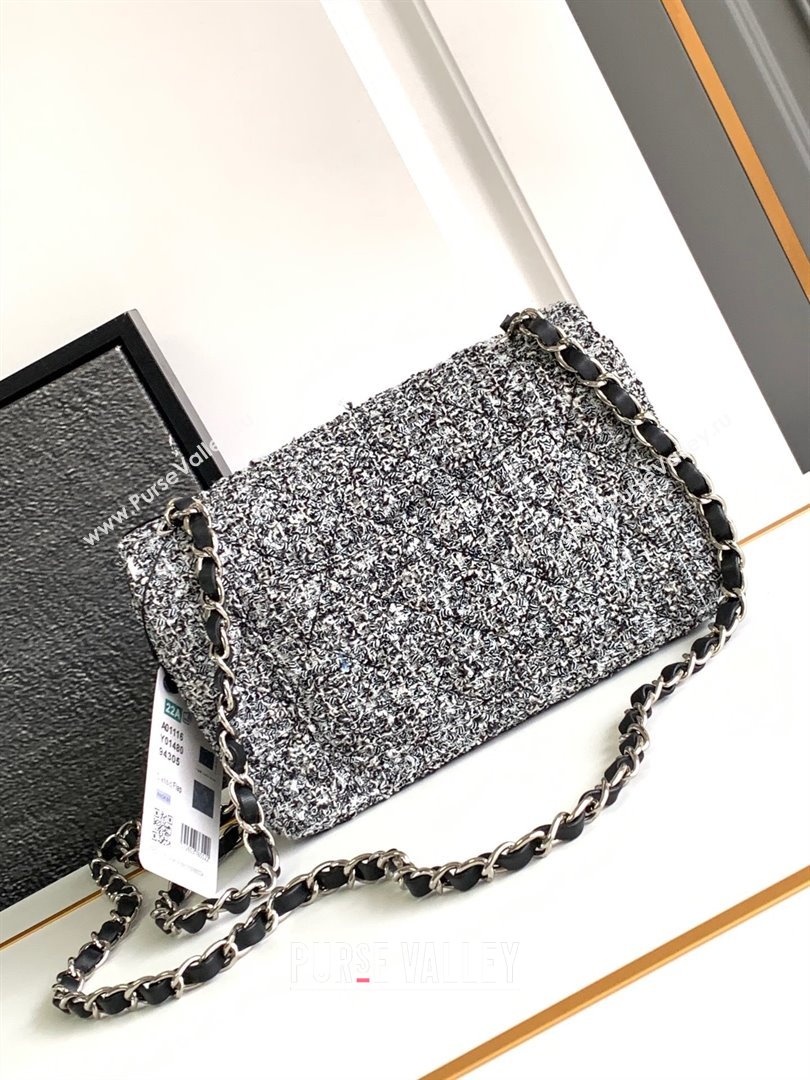 Chanel Classic Tweed Mini 11.12 Flap Bag A69900 White/Black 2024 0411 (yezi-240411023)