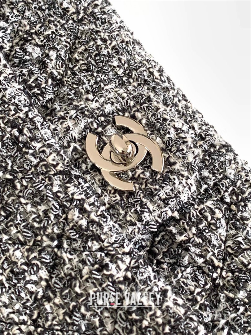 Chanel Classic Tweed Mini 11.12 Flap Bag A69900 White/Black 2024 0411 (yezi-240411023)