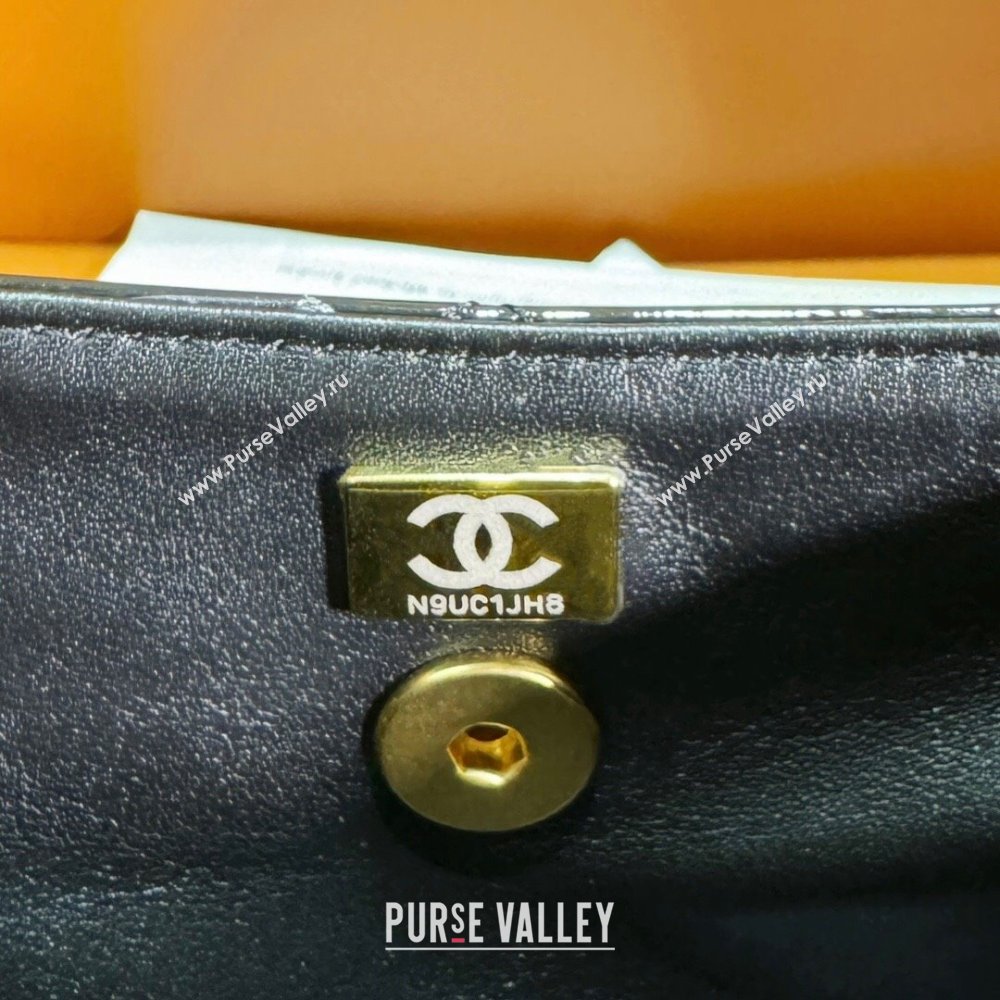 Chanel Patent Calfskin Mini Flap Bag with Top Handle AS4472 Black 2024 (yezi-240412015)