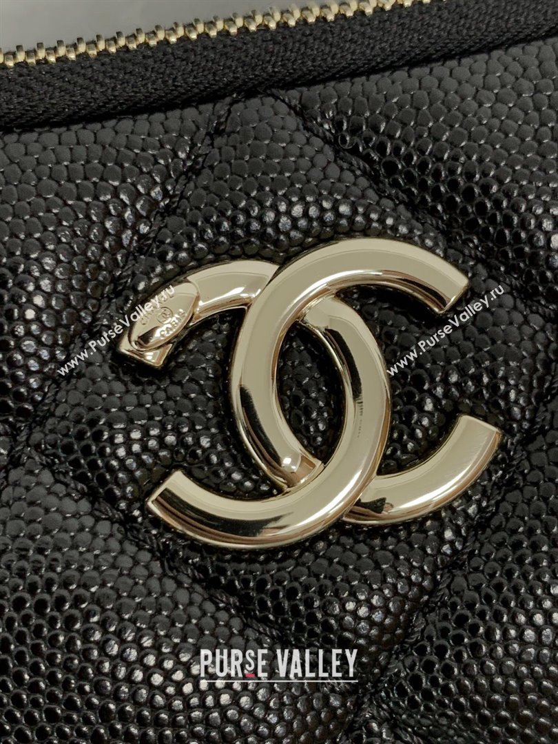 Chanel Grained Shiny Small Hobo Bag AS4320 Black 2024 (yezi-240412024)