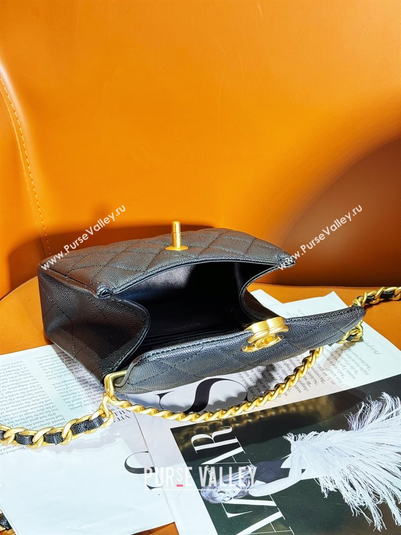 Chanel Grained Calfskin Mini Flap Bag with Top Handle AS4472 Black 2024 (yezi-240412014)