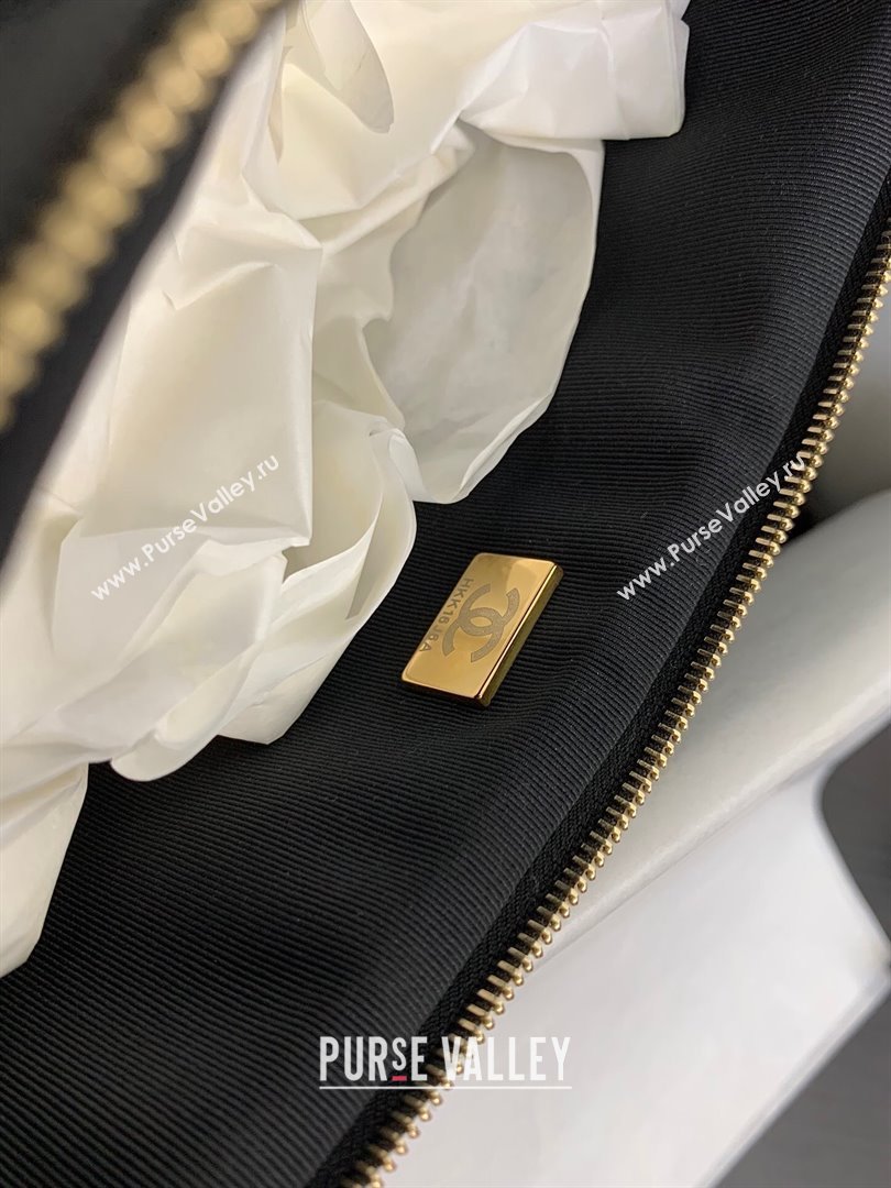 Chanel Grained Shiny Small Hobo Bag AS4320 Black 2024 (yezi-240412024)