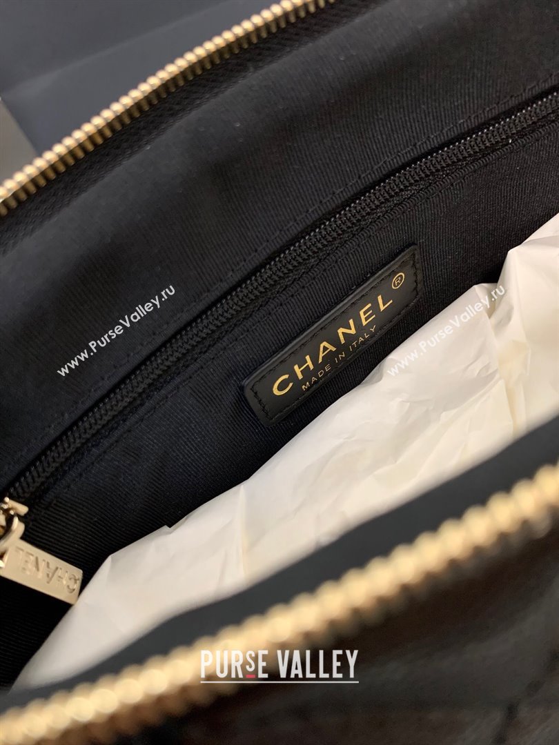 Chanel Grained Shiny Small Hobo Bag AS4320 Black 2024 (yezi-240412024)
