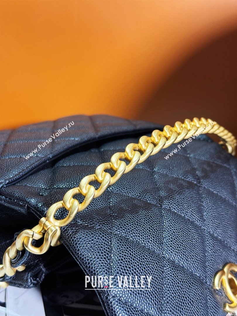 Chanel Grained Calfskin Mini Flap Bag with Top Handle AS4472 Black 2024 (yezi-240412014)