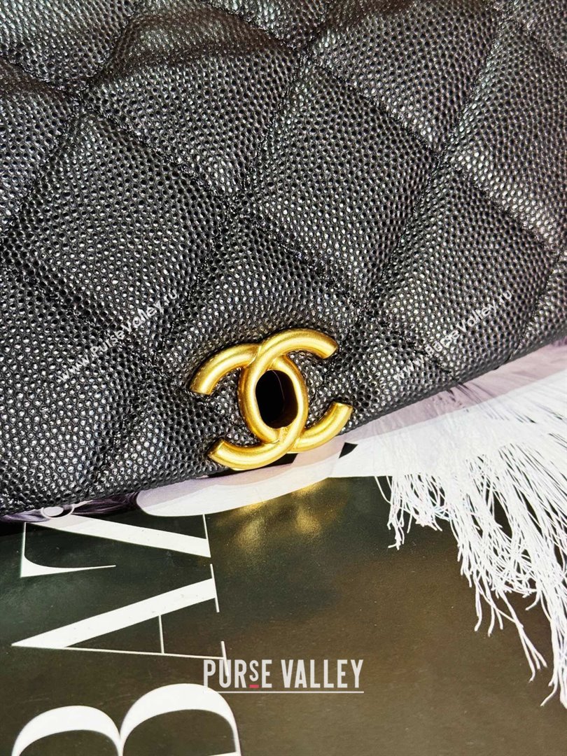 Chanel Grained Calfskin Mini Flap Bag with Top Handle AS4472 Black 2024 (yezi-240412014)