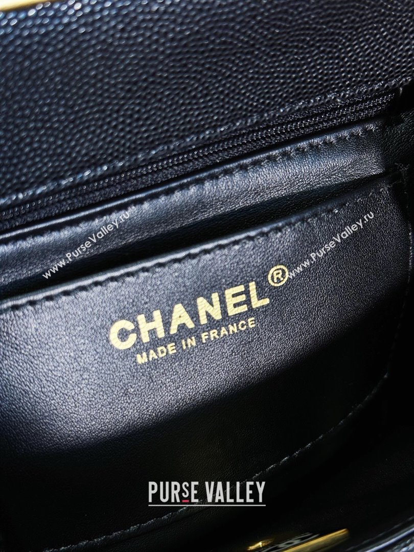 Chanel Grained Calfskin Mini Flap Bag with Top Handle AS4472 Black 2024 (yezi-240412014)