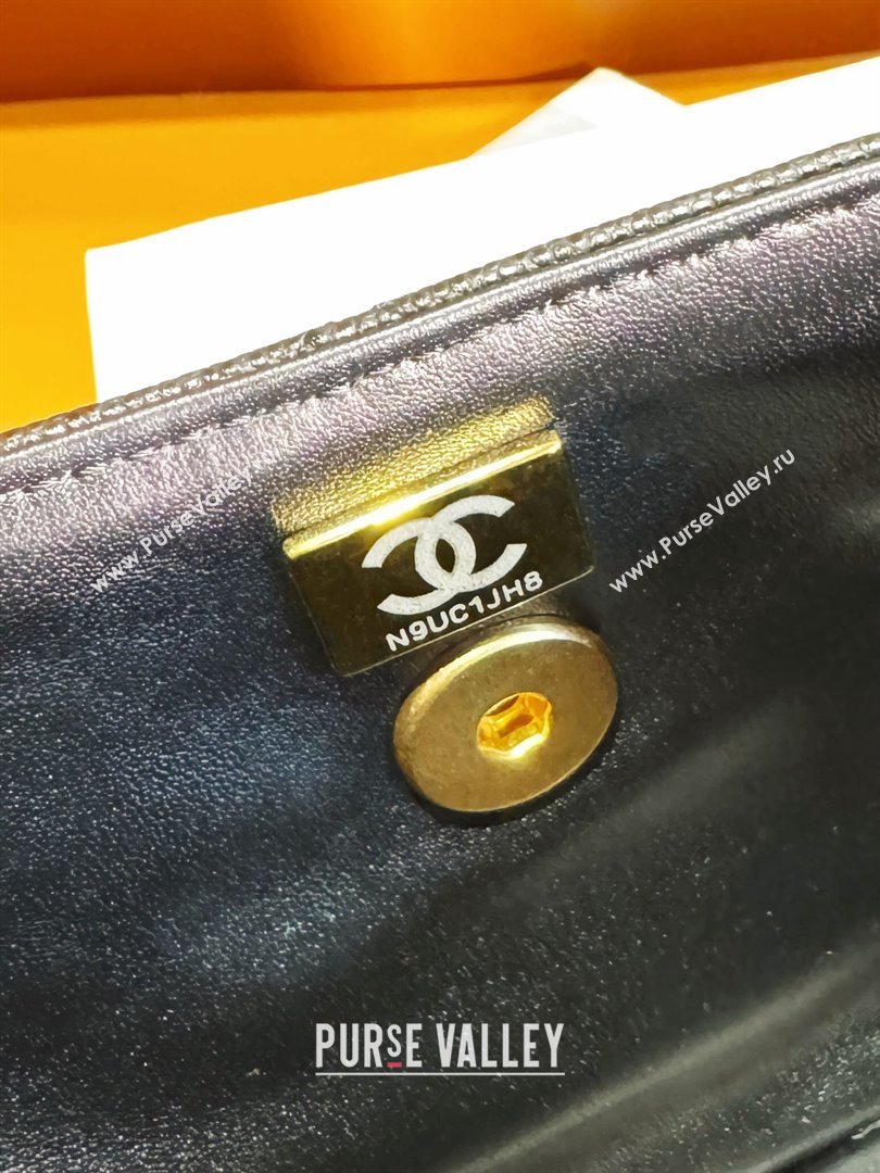 Chanel Grained Calfskin Mini Flap Bag with Top Handle AS4472 Black 2024 (yezi-240412014)