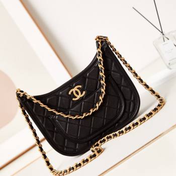 Chanel Calfskin Hobo Bag AS4666 Black 2024 (yezi-240412021)